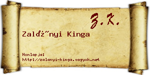Zalányi Kinga névjegykártya